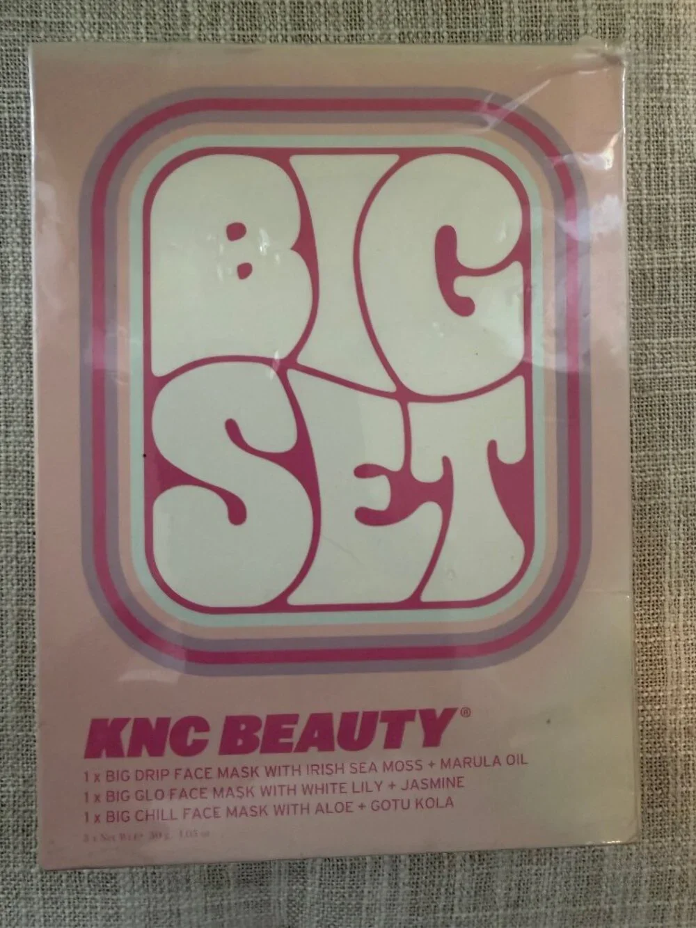 KNC Beauty The Big Set of 3 Biocellulose Face Masks - New in Package